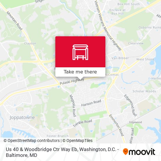 Us 40 & Woodbridge Ctr Way Eb map