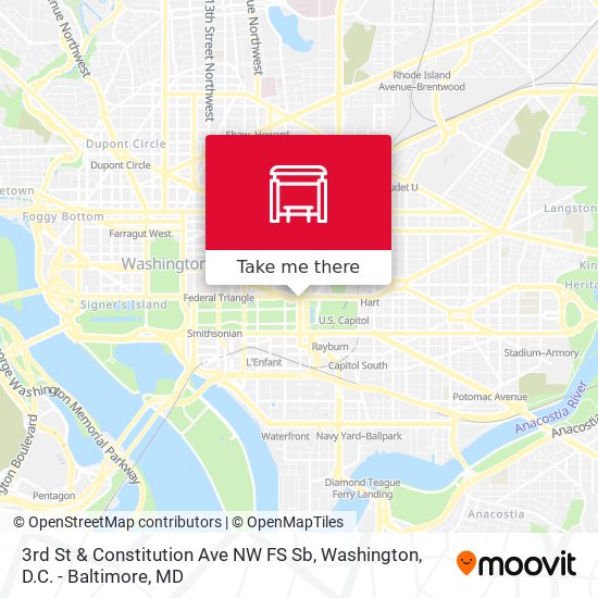 3rd St & Constitution Ave NW FS Sb map