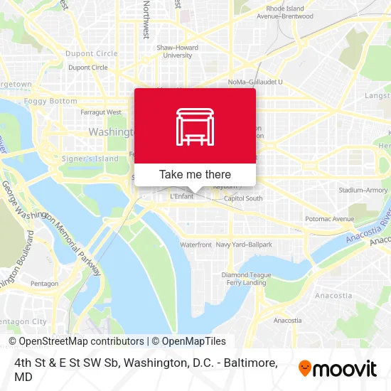 Mapa de 4th St & E St SW Sb