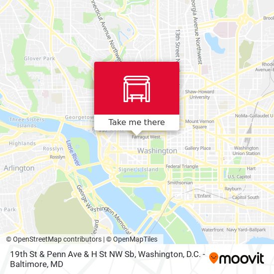 19th St & Penn Ave & H St NW Sb map