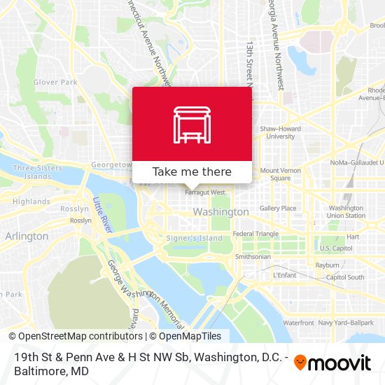 Mapa de 19th St & Penn Ave & H St NW Sb