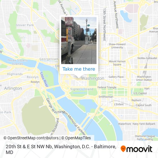 20th St & E St NW Nb map