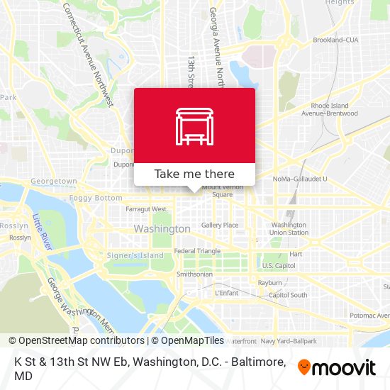 K St & 13th St NW Eb map