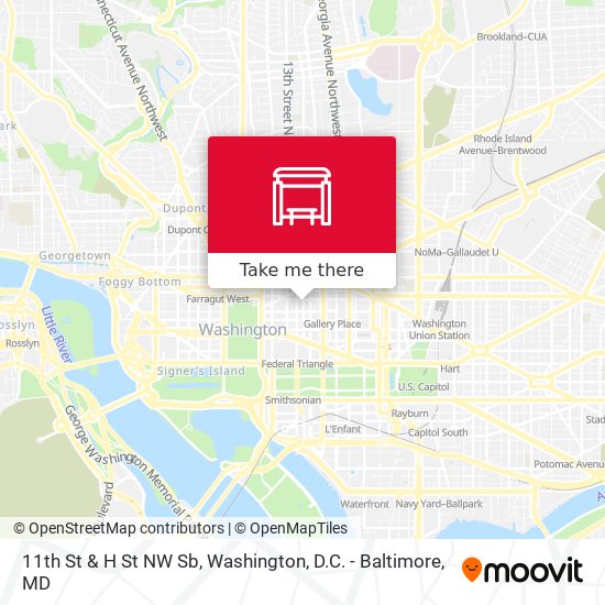 Mapa de 11th St & H St NW Sb