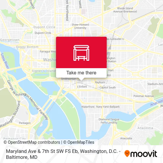 Mapa de Maryland Ave & 7th St SW FS Eb