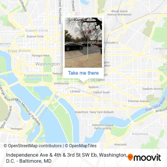 Independence Ave & 4th & 3rd St SW Eb map