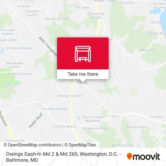 Owings Dash-In Md 2 & Md 260 map