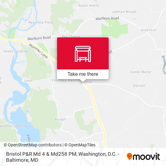 Bristol P&R Md 4 & Md258 map