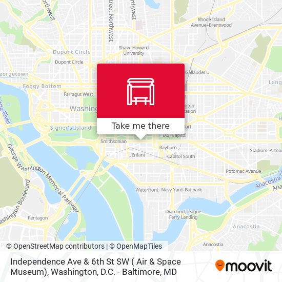 Mapa de Independence Ave & 6th St SW ( Air & Space Museum)