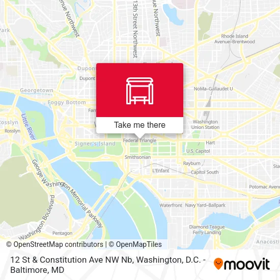 Mapa de 12 St & Constitution Ave NW Nb