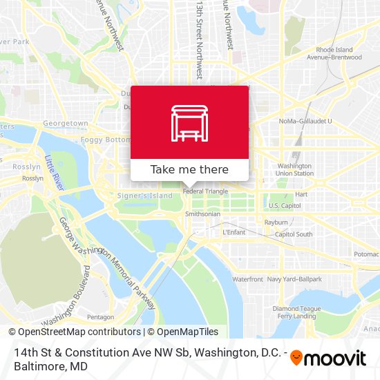 14th St & Constitution Ave NW Sb map