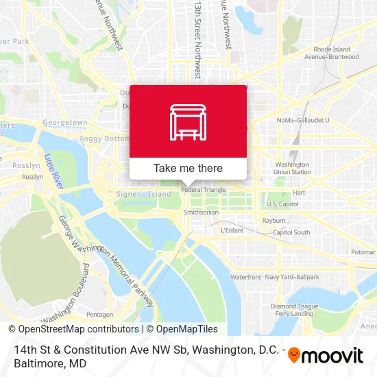 Mapa de 14th St & Constitution Ave NW Sb