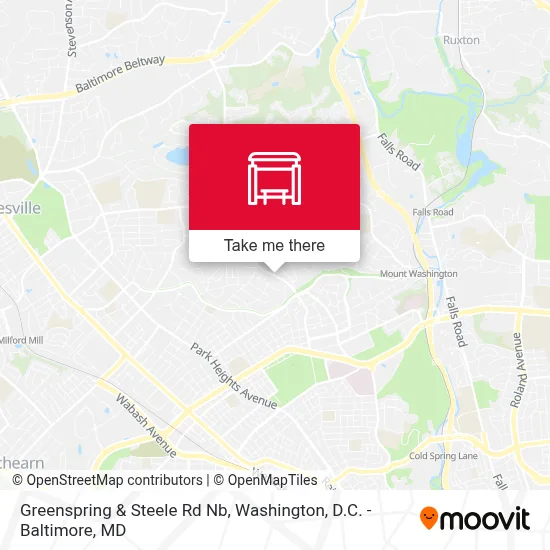 Greenspring & Steele Rd Nb map