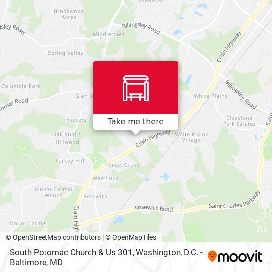 South Potomac Church & Us 301 map