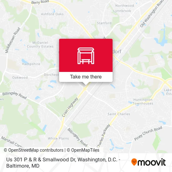 Us 301 P & R & Smallwood Dr map