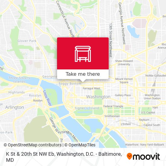 K St & 20th St NW Eb map