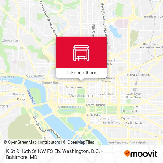 Mapa de K St & 16th St NW FS Eb