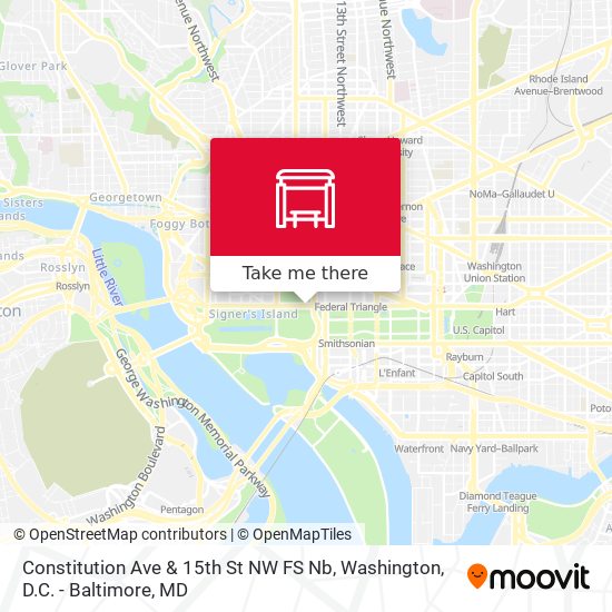 Mapa de Constitution Ave & 15th St NW FS Nb