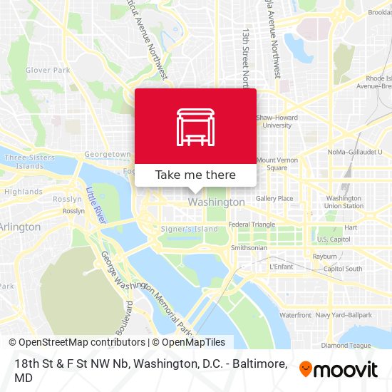 18th St & F St NW Nb map