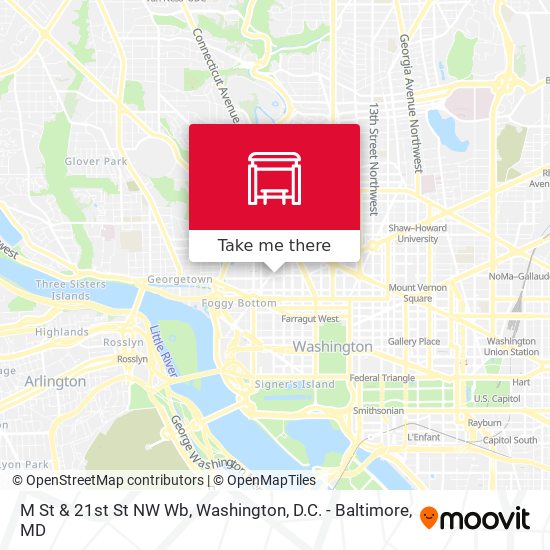 M St & 21st St NW Wb map