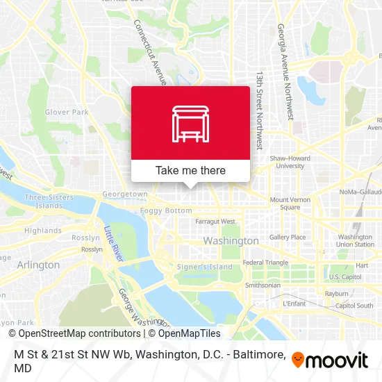 M St & 21st St NW Wb map