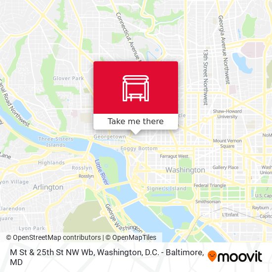 M St & 25th St NW Wb map