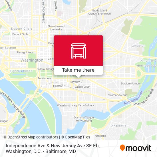 Independence Ave & New Jersey Ave SE Eb map