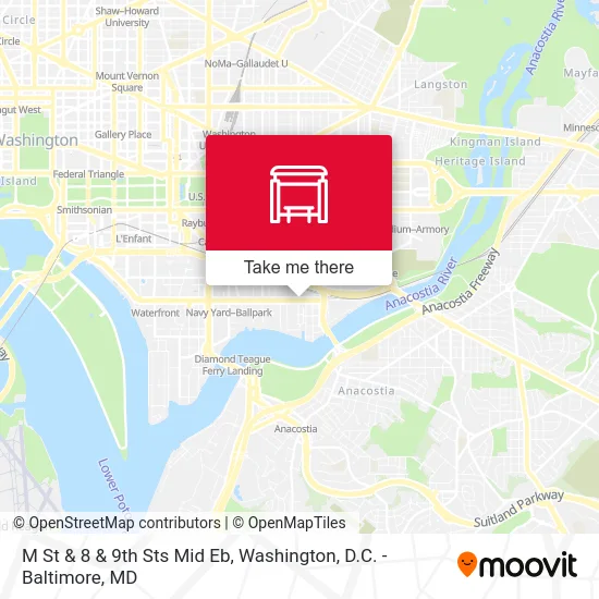 M St & 8 & 9th Sts Mid Eb map