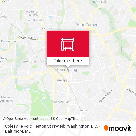 Colesville Rd & Fenton St NW Nb map