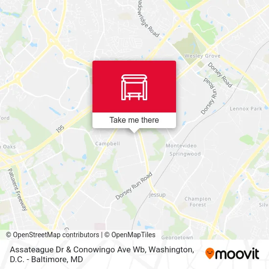Assateague Dr & Conowingo Ave Wb map