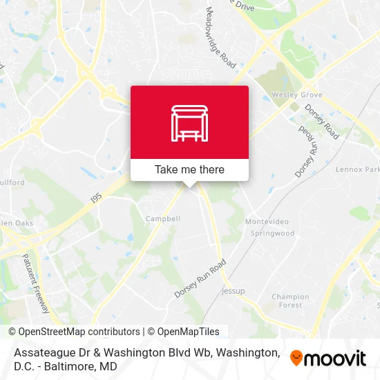 Assateague Dr & Washington Blvd Wb map