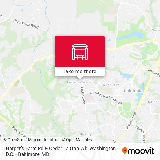Harper's Farm Rd & Cedar La Opp Wb map