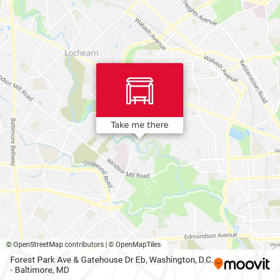 Forest Park Ave & Gatehouse Dr Eb map