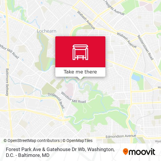 Forest Park Ave & Gatehouse Dr Wb map