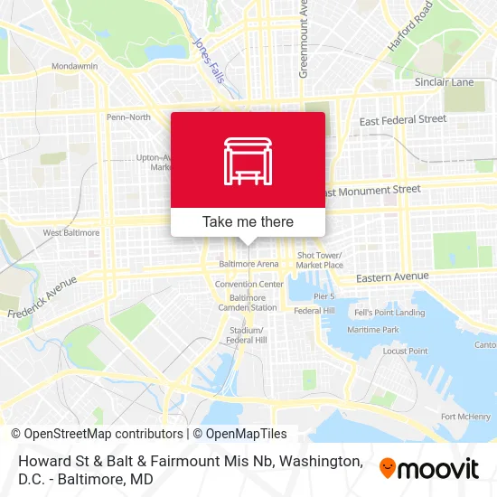 Howard St & Balt & Fairmount Mis Nb map