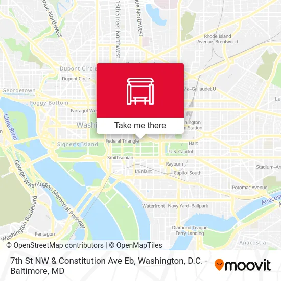 7th St NW & Constitution Ave Eb map
