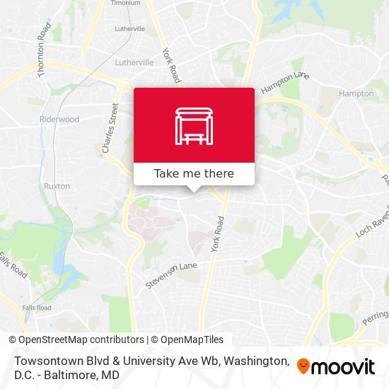 Towsontown Blvd & University Ave Wb map
