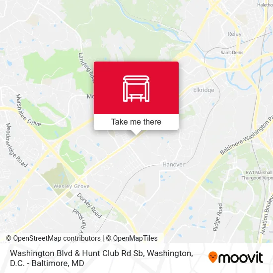 Washington Blvd & Hunt Club Rd Sb map