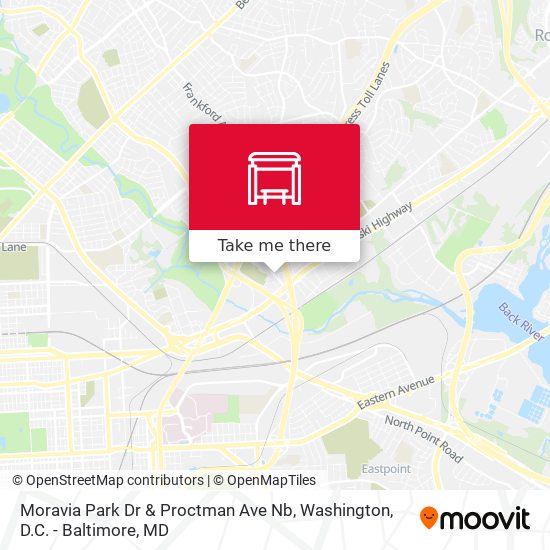 Moravia Park Dr & Proctman Ave Nb map