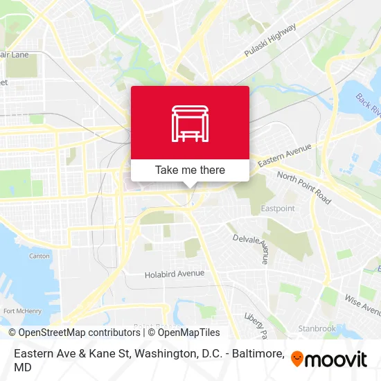 Eastern Ave & Kane St map