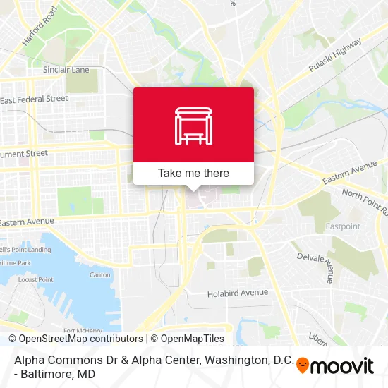 Alpha Commons Dr & Alpha Center map