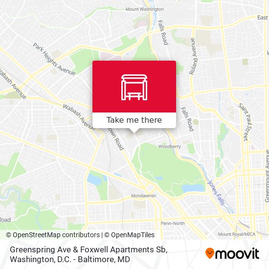 Greenspring Ave & Foxwell Apartments Sb map