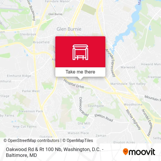 Oakwood Rd & Rt 100 Nb map