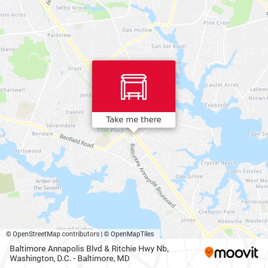 Baltimore Annapolis Blvd & Ritchie Hwy Nb map