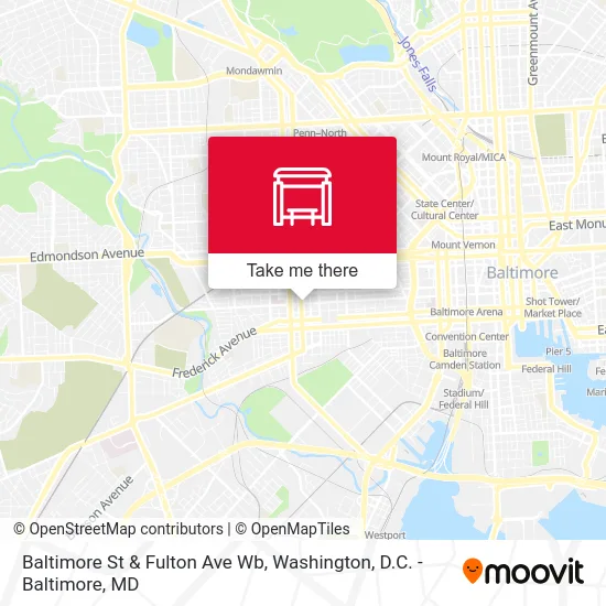 Baltimore St & Fulton Ave Wb map