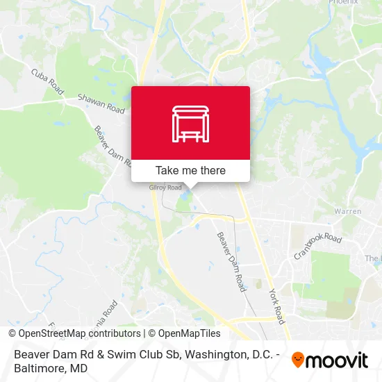Beaver Dam Rd & Swim Club Sb map