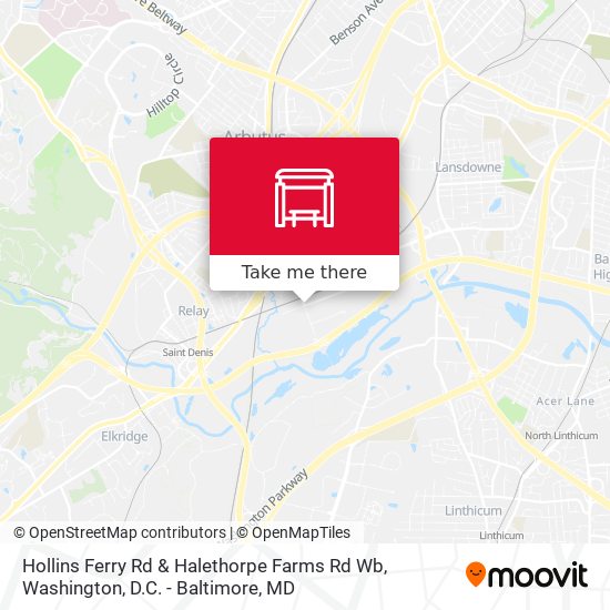 Hollins Ferry Rd & Halethorpe Farms Rd Wb map
