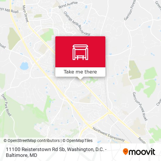 11100 Reisterstown Rd Sb map