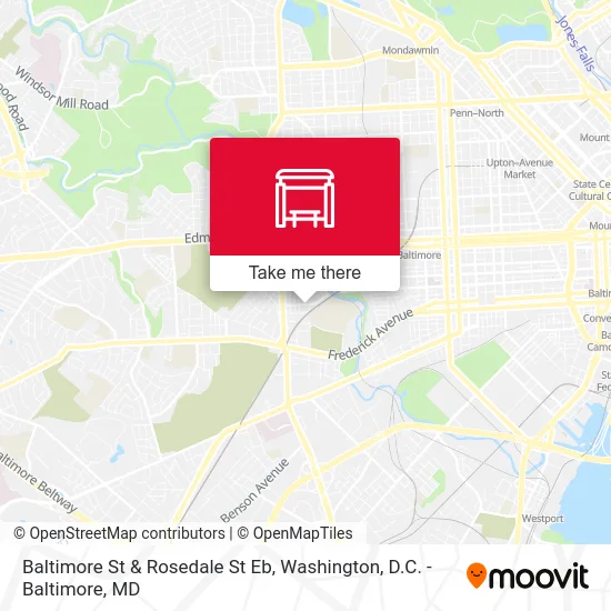 Baltimore St & Rosedale St Eb map