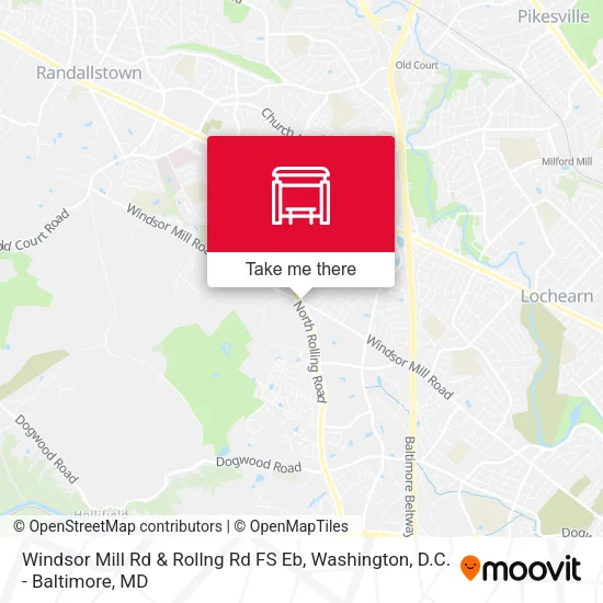 Windsor Mill Rd & Rollng Rd FS Eb map